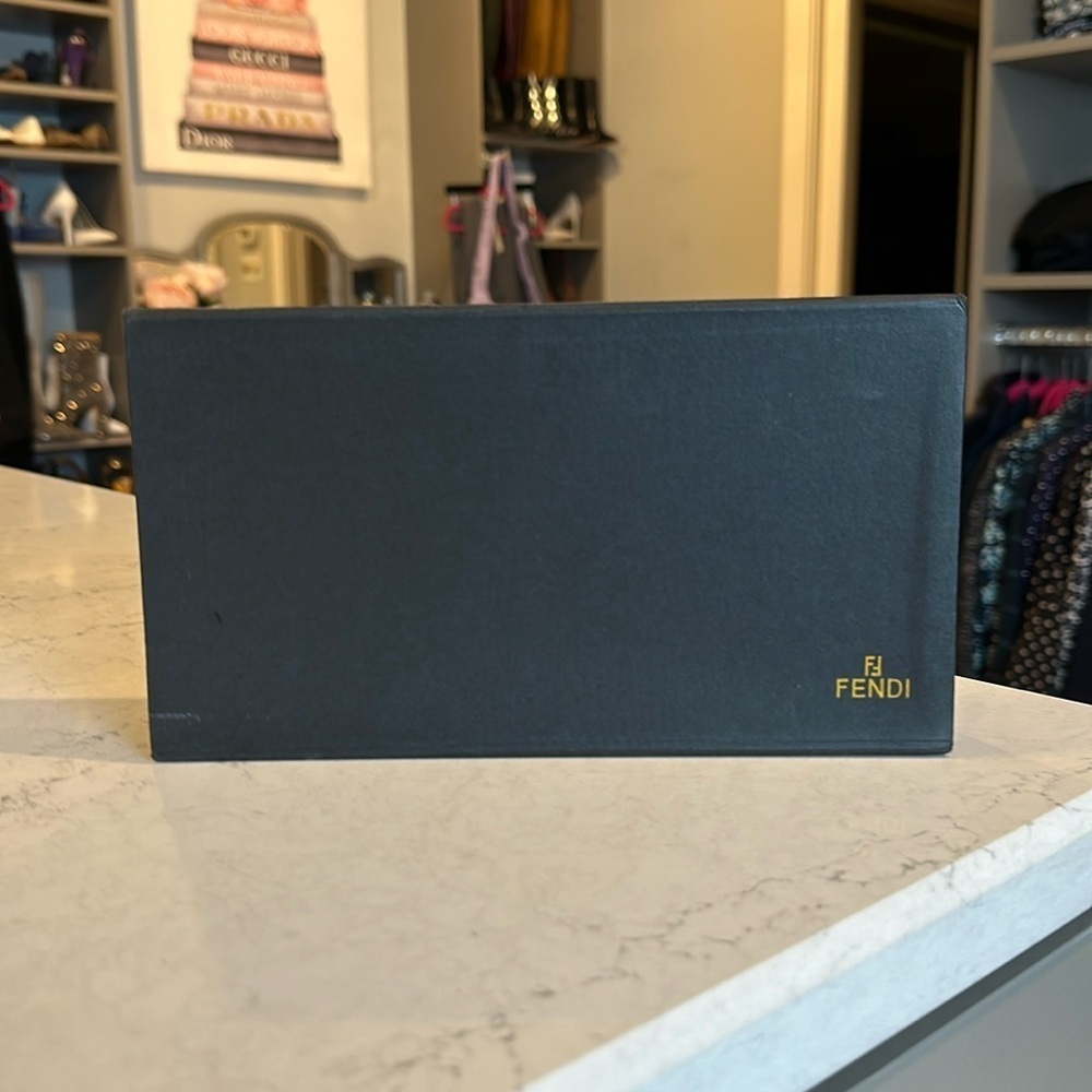 Authentic Fendi brown small storage box